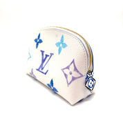 Louis Vuitton By The Pool Pochette Cosmétique | White & Blue Monogram Giant | Gold-Tone Hardware