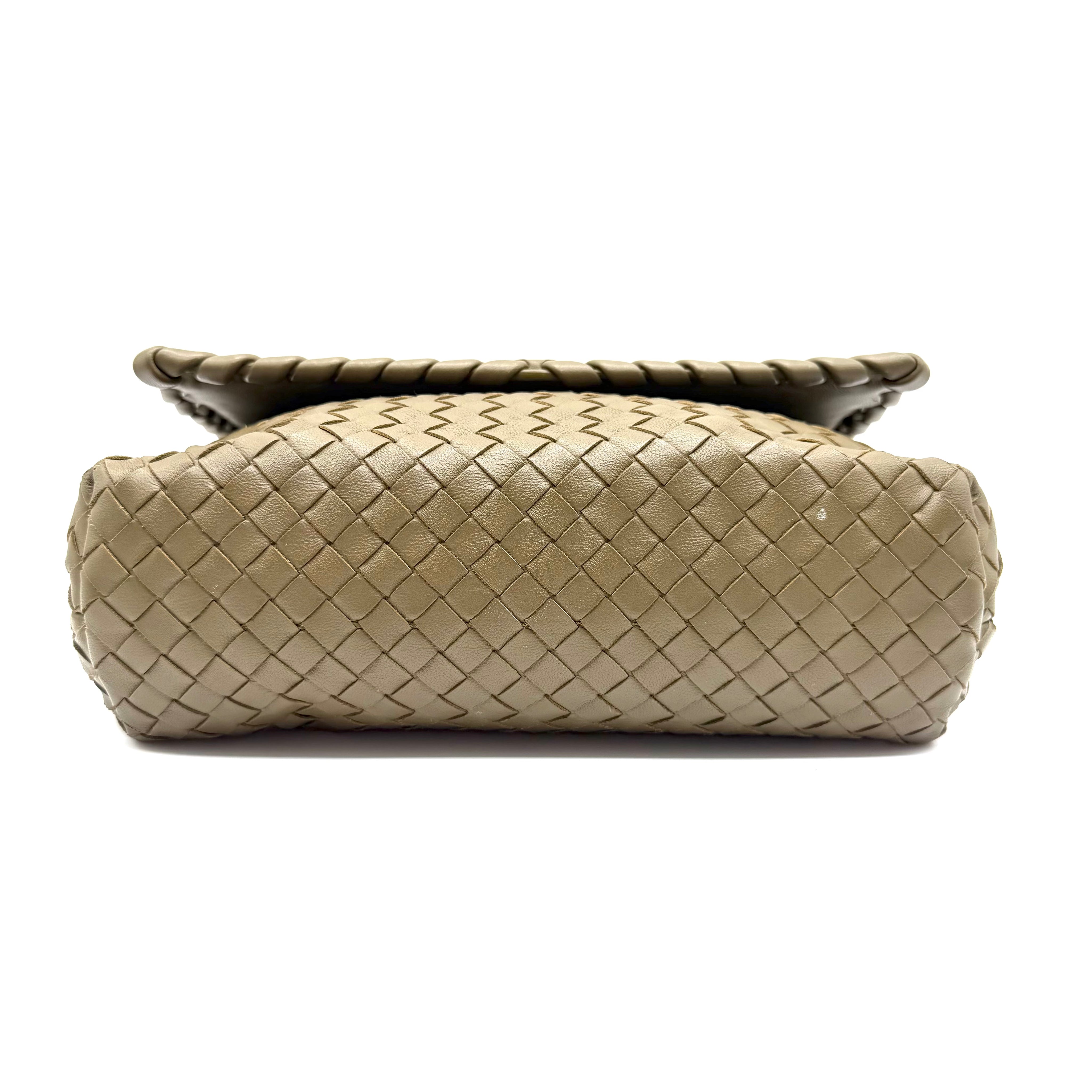 Bottega Veneta | Olimpia Shoulder Bag | Olive Intrecciato Nappa Leather | Gold-Tone Hardware