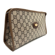 Gucci Vintage GG Plus Monogram Clutch | Beige & Brown | Gold-Tone Hardware (27cm)