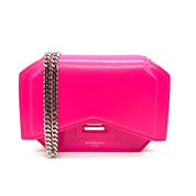 Givenchy Bow Cut Chain Shoulder Bag | Fuchsia Pink Leather | Silver-Tone Hardware