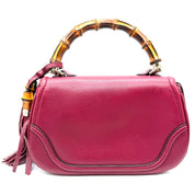 Gucci Bamboo Top Handle Bag | Burgundy Leather | Gold-Tone Hardware