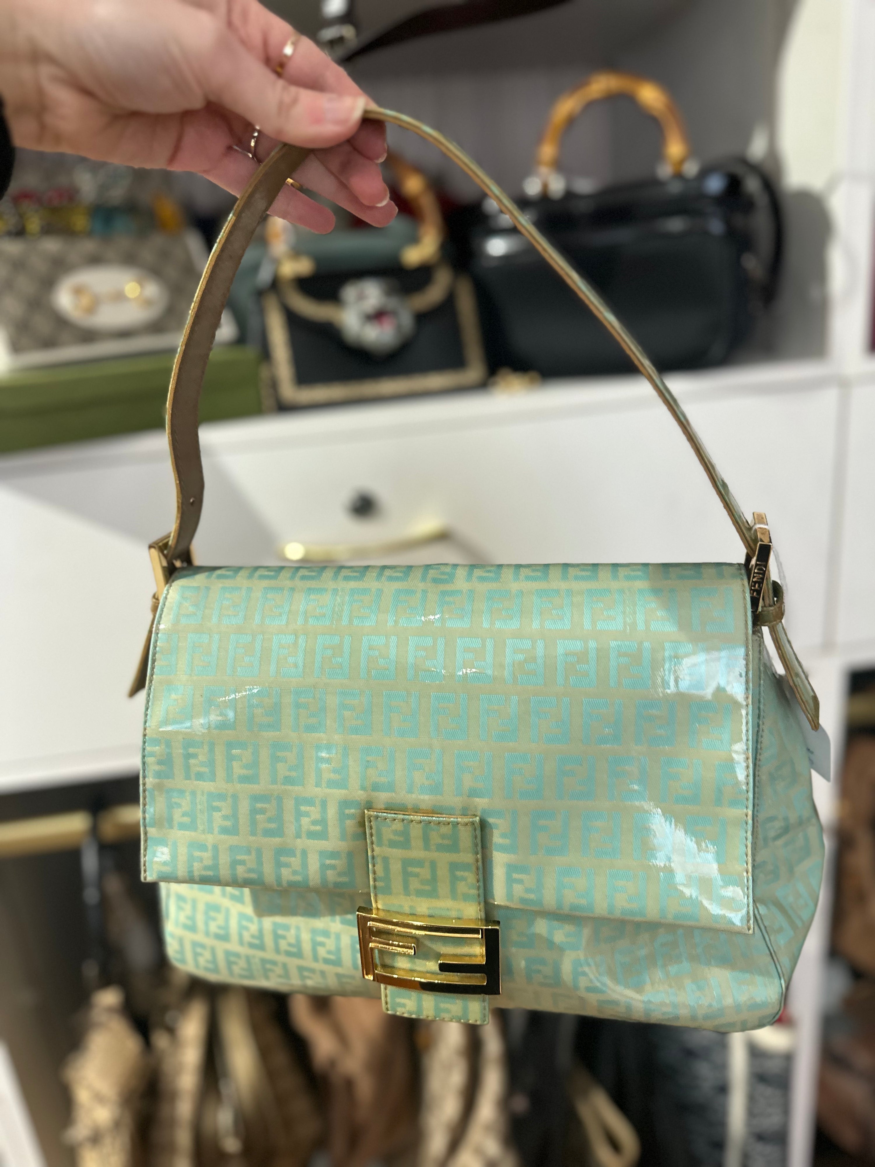 Fendi Patent Blue Mama Bag