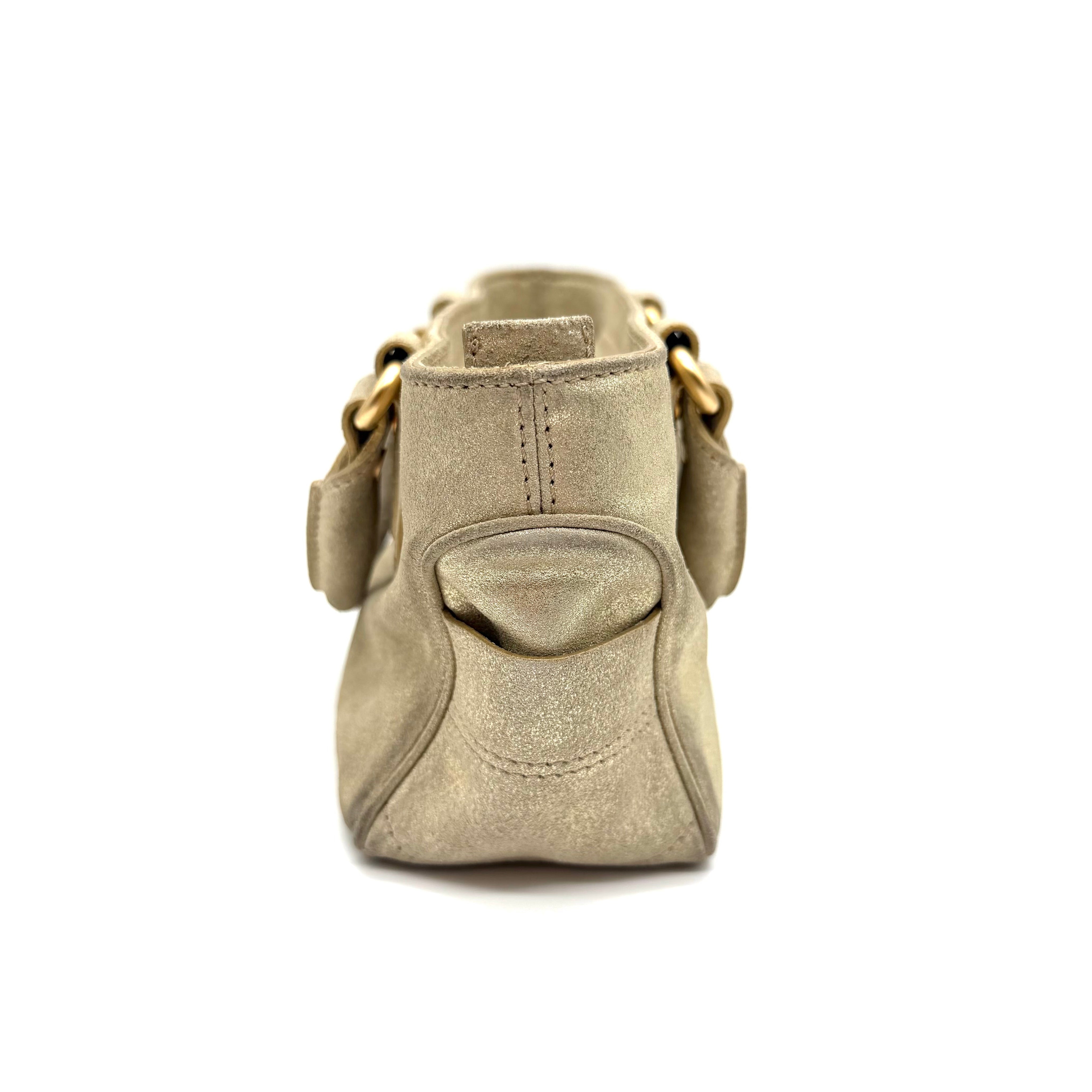 Céline Boogie Handbag | Metallic Gold Suede | Gold-Tone Hardware