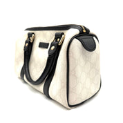 Gucci Joy Boston Bag | Ivory GG Canvas & Black Leather | Gold-Tone Hardware
