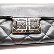 Chanel | 2.55 Reissue East-West Accordion Flap Bag | Black Lambskin | Silver-Tone Hardware