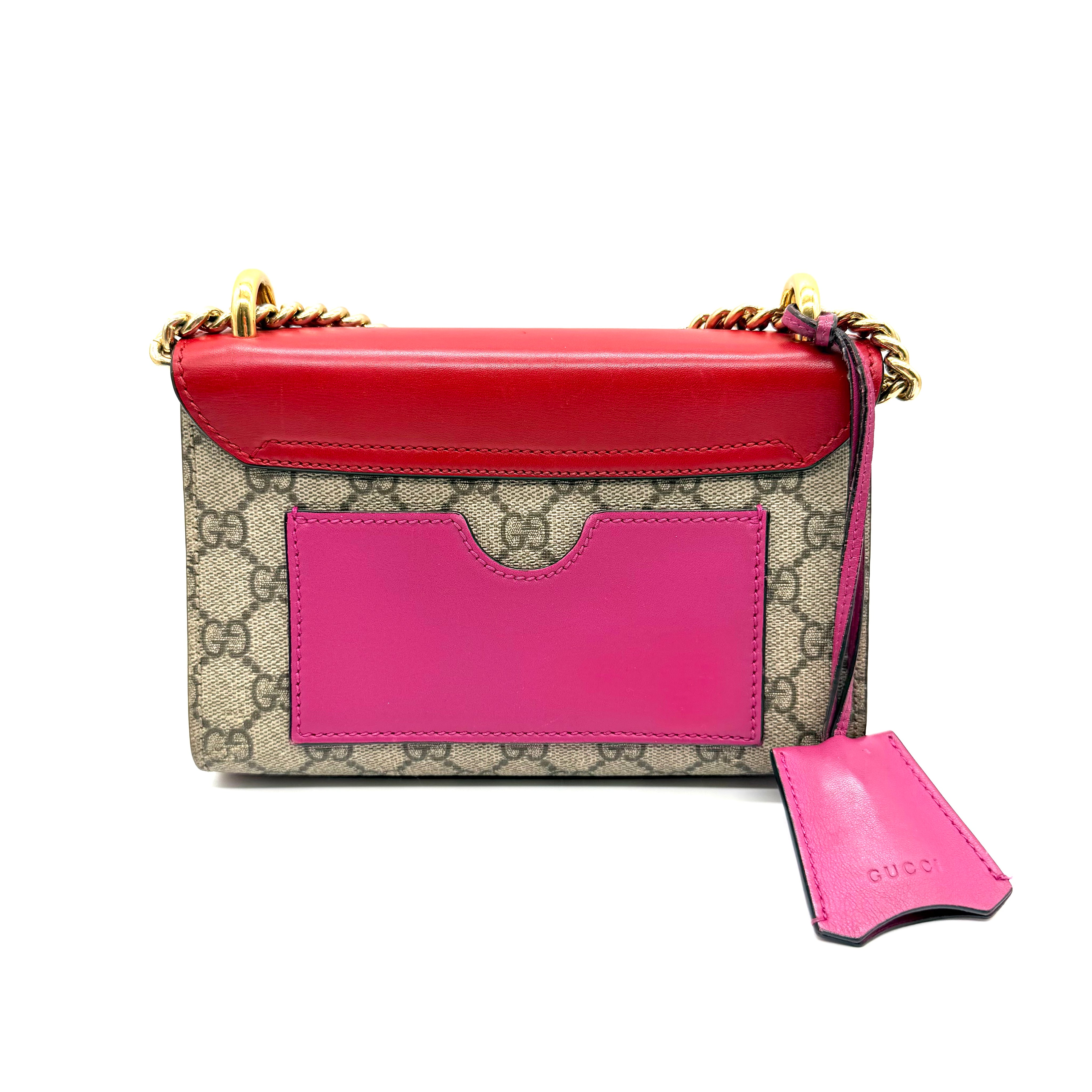 Gucci | Padlock Small Shoulder Bag | GG Supreme Canvas and Red Leather | Gold-Tone Hardware