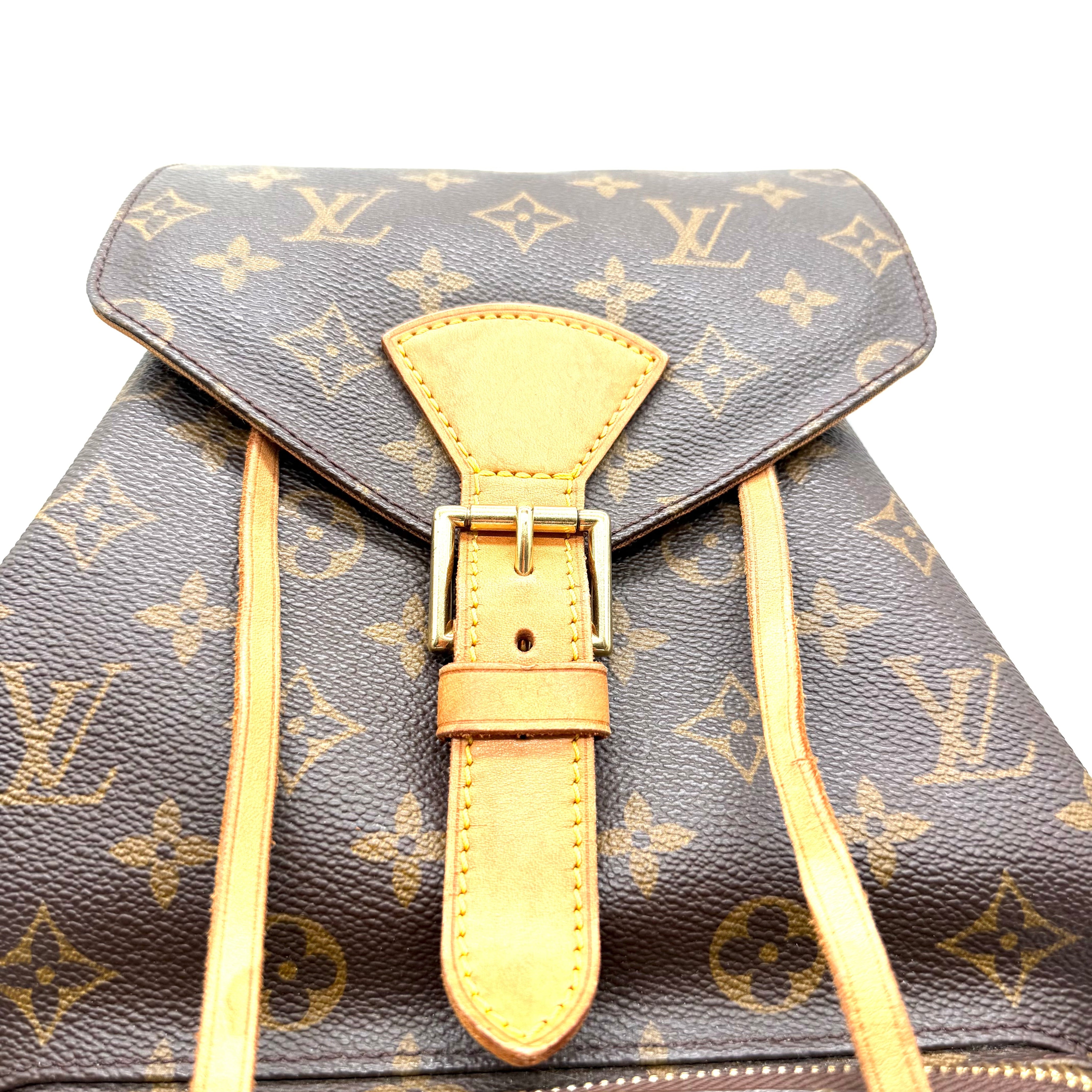 Louis Vuitton Montsouris GM Backpack | Monogram Canvas & Vachetta Leather | Gold-Tone Hardware