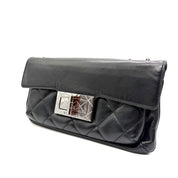 Chanel | 2.55 Reissue East-West Accordion Flap Bag | Black Lambskin | Silver-Tone Hardware