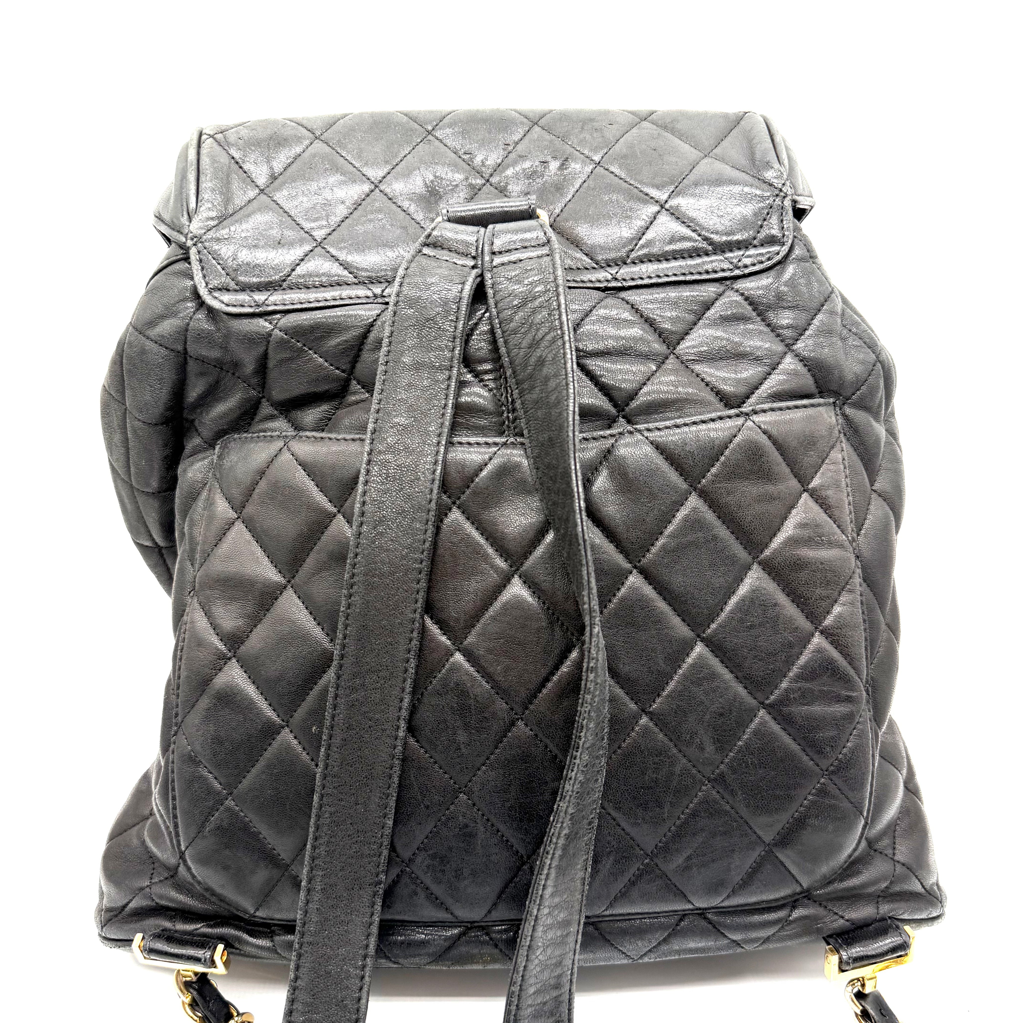 Chanel Quilted Backpack | Black Leather | Gold-Tone Hardware