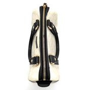 Gucci Joy Boston Bag | Ivory GG Canvas & Black Leather | Gold-Tone Hardware