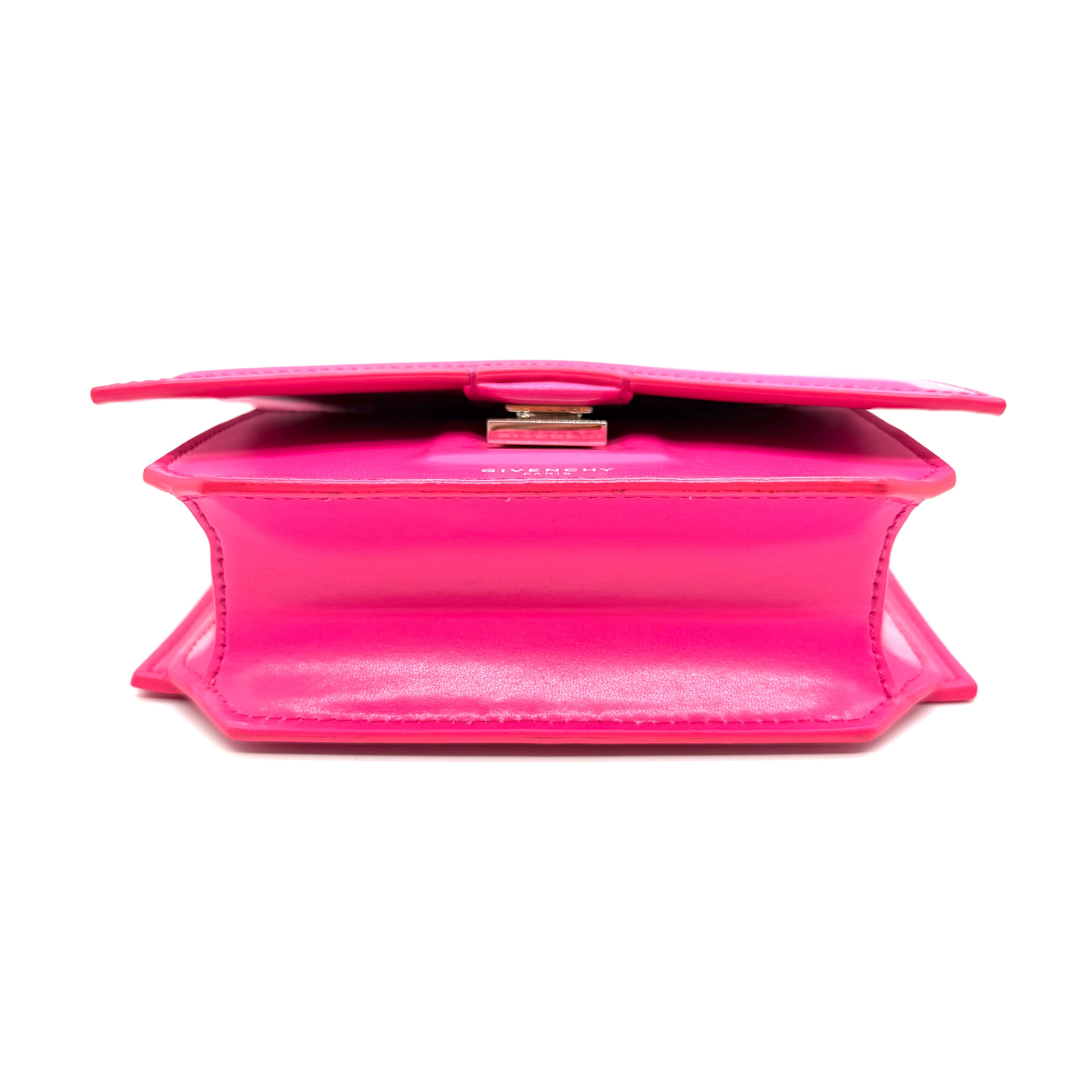Givenchy Bow Cut Chain Shoulder Bag | Fuchsia Pink Leather | Silver-Tone Hardware