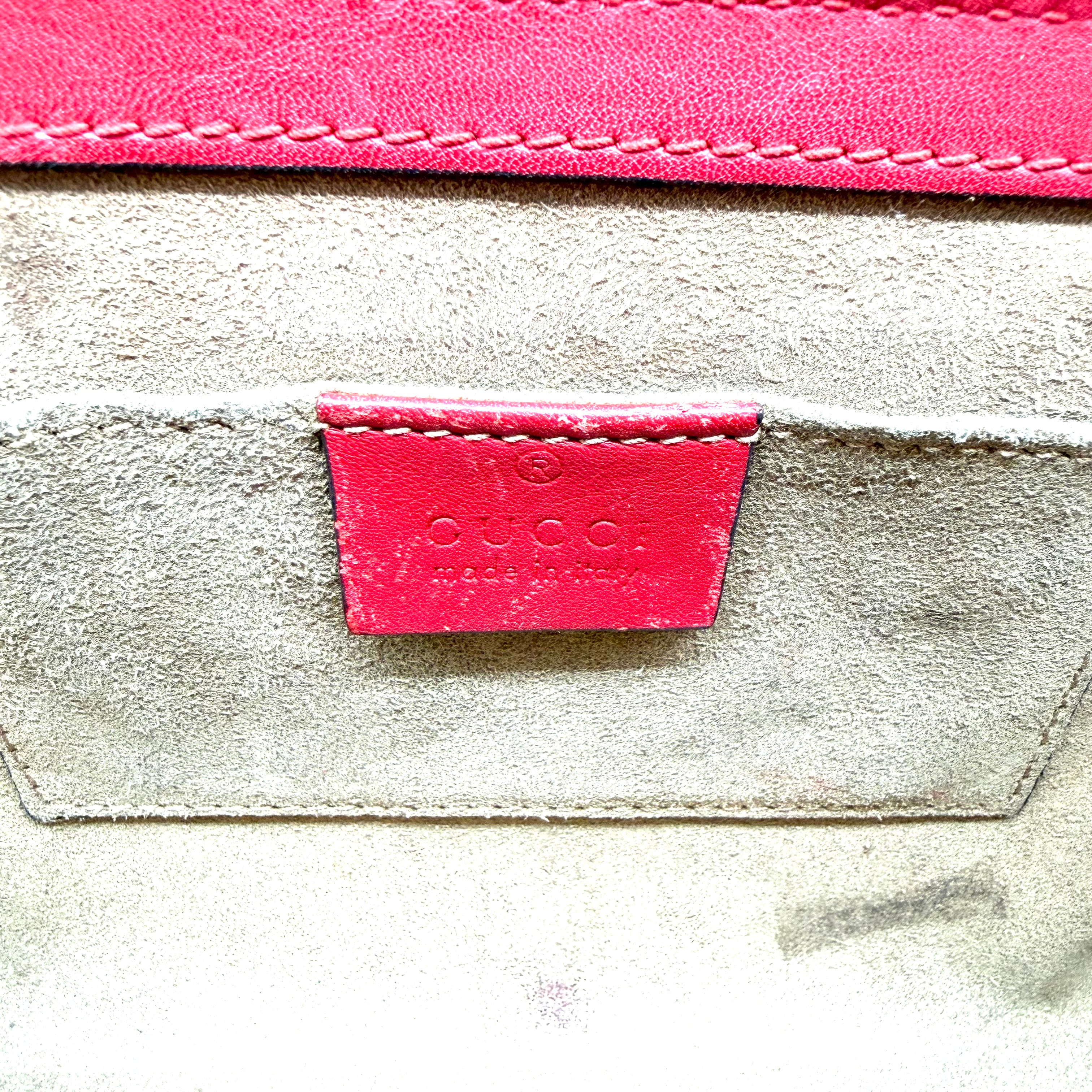 Gucci | Padlock Small Shoulder Bag | GG Supreme Canvas and Red Leather | Gold-Tone Hardware