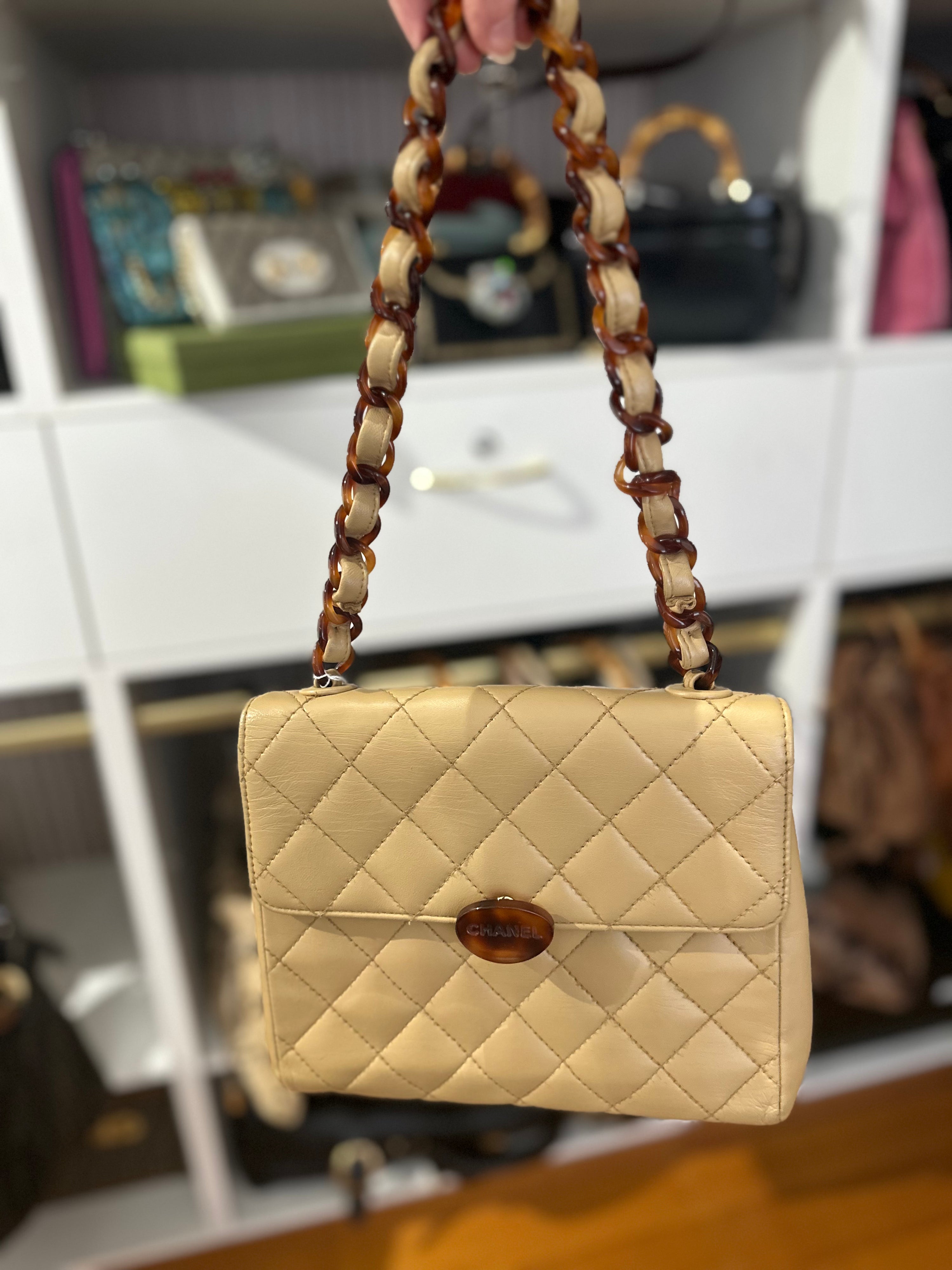 Chanel Beige and Tortoiseshell Bag