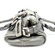 Chloé Paddington Handbag | Metallic Grey Leather | Silver-Tone Hardware (29cm)