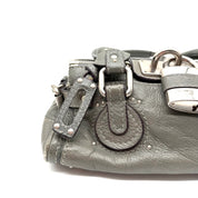 Chloé Paddington Handbag | Metallic Grey Leather | Silver-Tone Hardware (29cm)