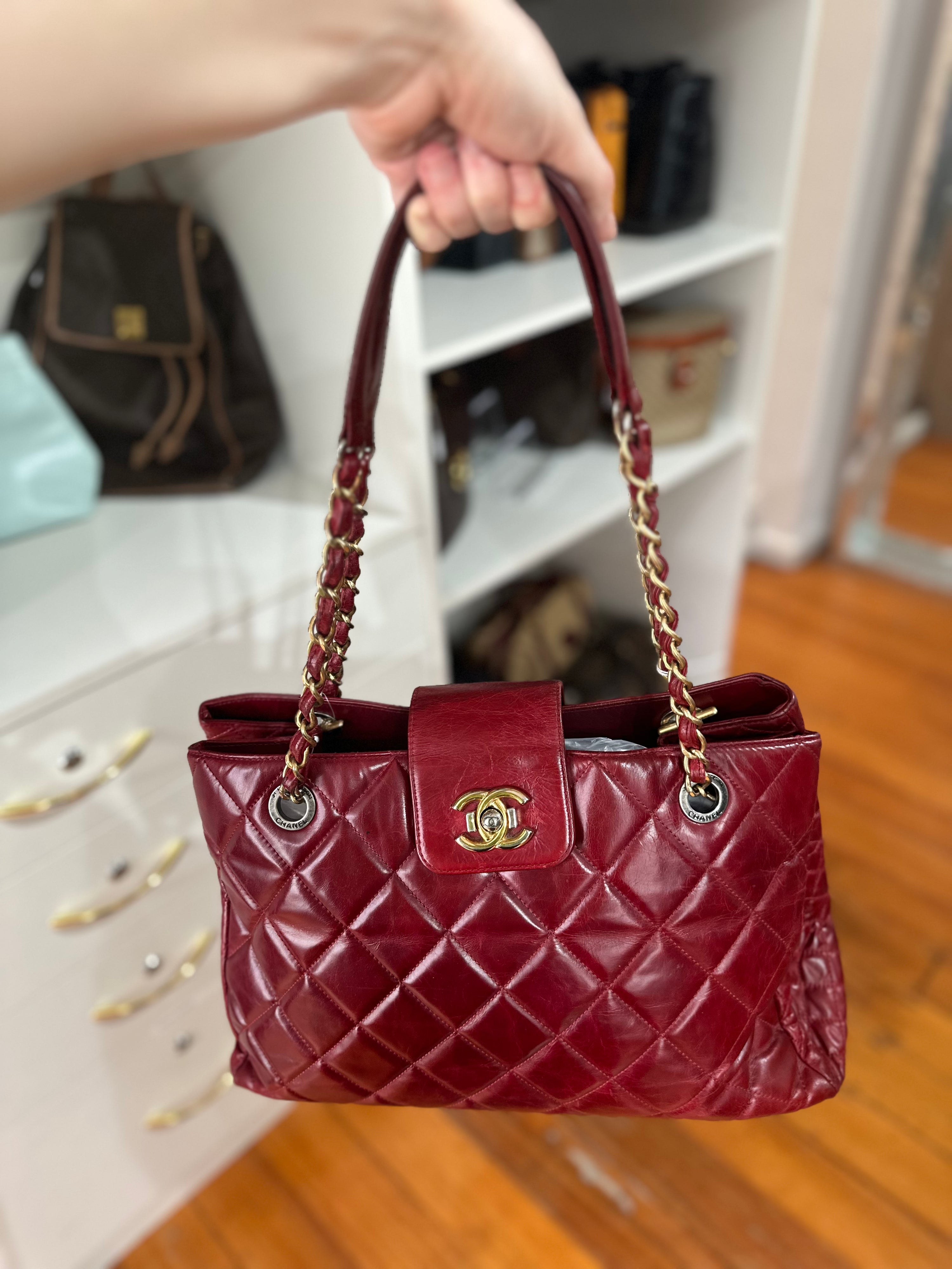 Chanel Red Quilted Shoulder Bag