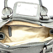 Chloé Paddington Handbag | Metallic Grey Leather | Silver-Tone Hardware (29cm)