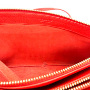 Celine | Trio Crossbody Bag | Red Grained Leather | Gold-Tone Hardware