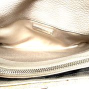 Miu Miu | Crystal Pleated Shoulder Bag | Beige Linen | Silver-Tone Hardware (22cm)
