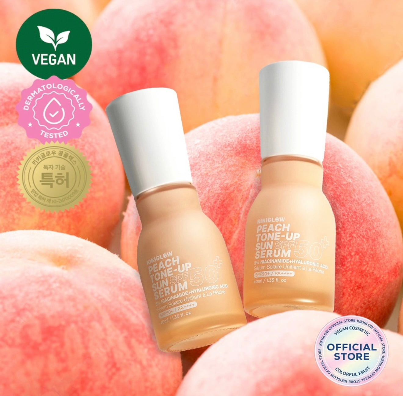 KikiGlow Peach Tone Up Sun Serum