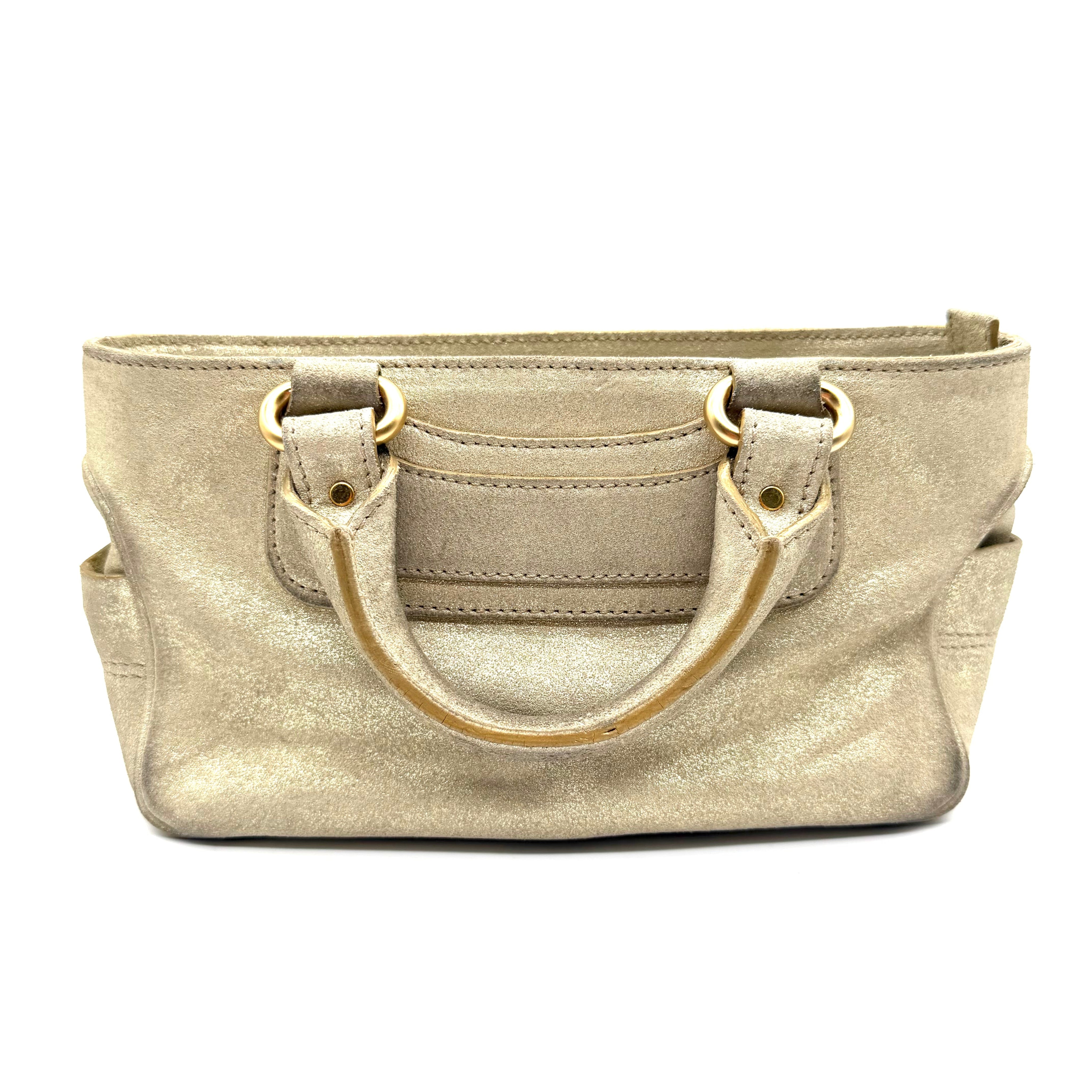 Céline Boogie Handbag | Metallic Gold Suede | Gold-Tone Hardware