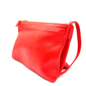 Celine | Trio Crossbody Bag | Red Grained Leather | Gold-Tone Hardware