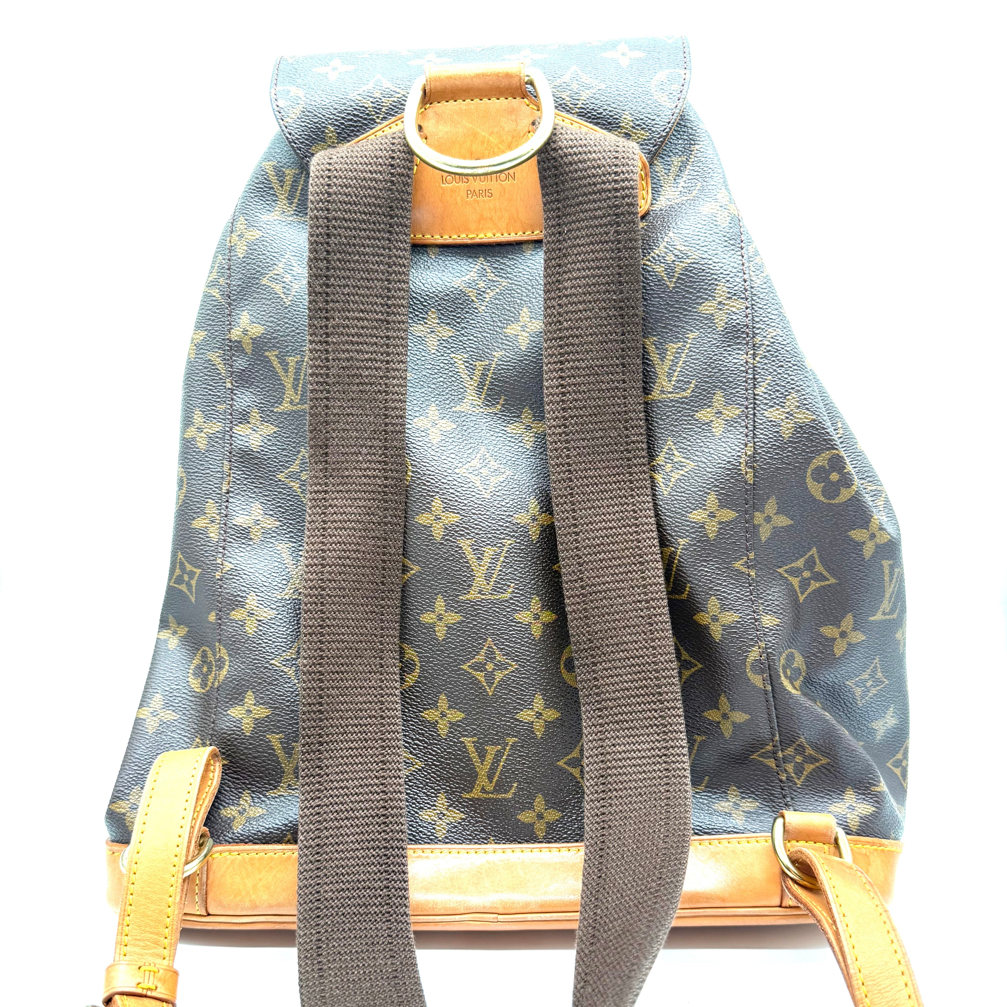 Louis Vuitton Montsouris GM Backpack | Monogram Canvas & Vachetta Leather | Gold-Tone Hardware
