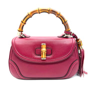 Gucci Bamboo Top Handle Bag | Burgundy Leather | Gold-Tone Hardware