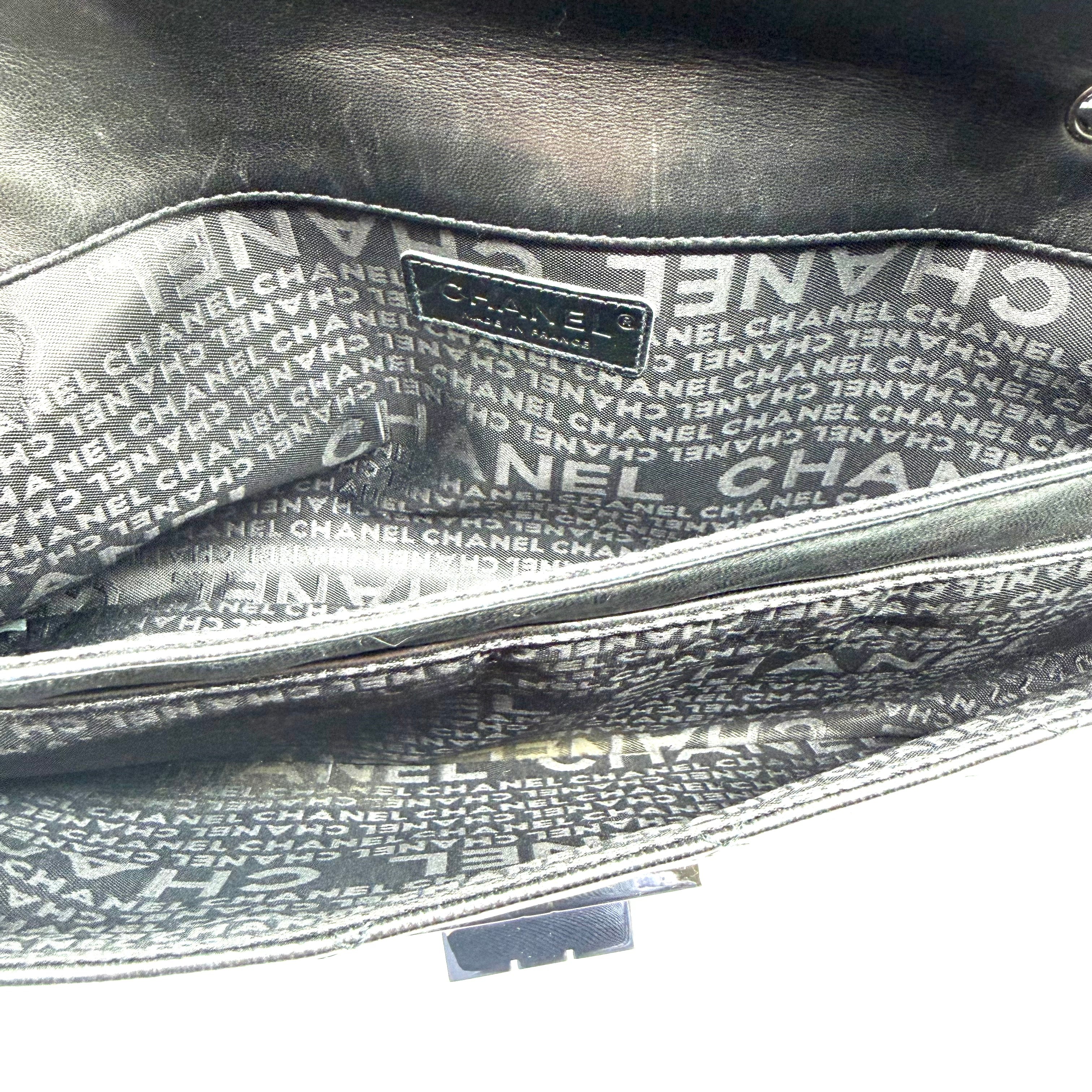 Chanel | 2.55 Reissue East-West Accordion Flap Bag | Black Lambskin | Silver-Tone Hardware