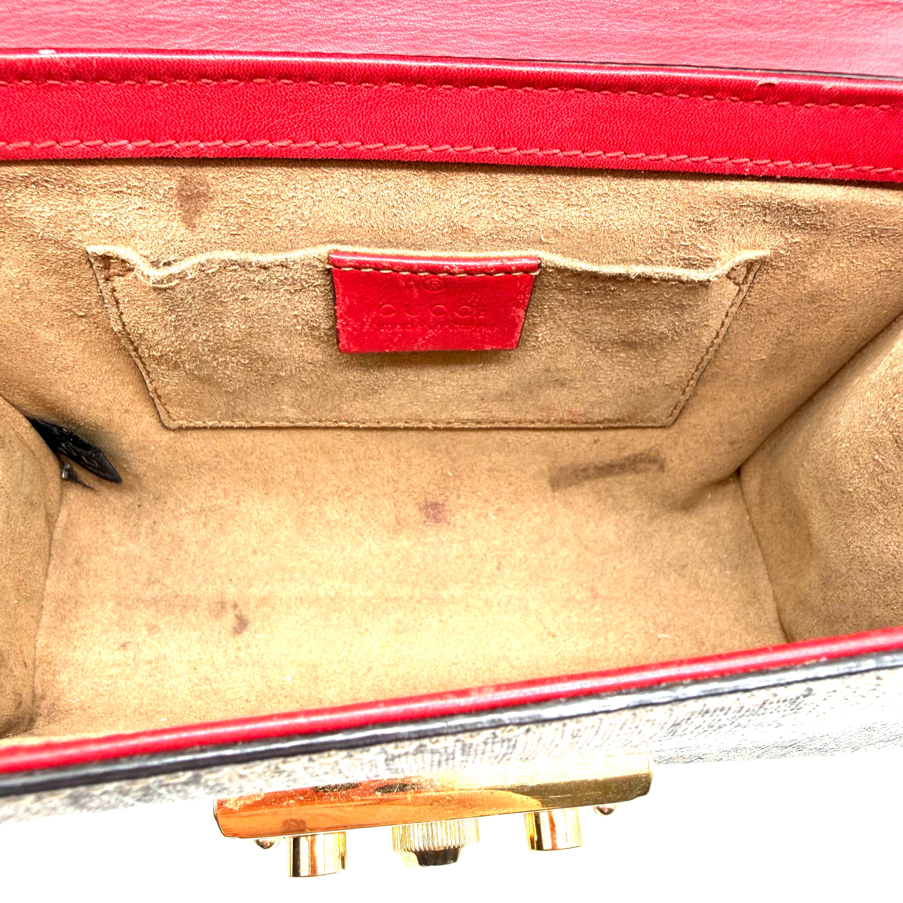 Gucci | Padlock Small Shoulder Bag | GG Supreme Canvas and Red Leather | Gold-Tone Hardware