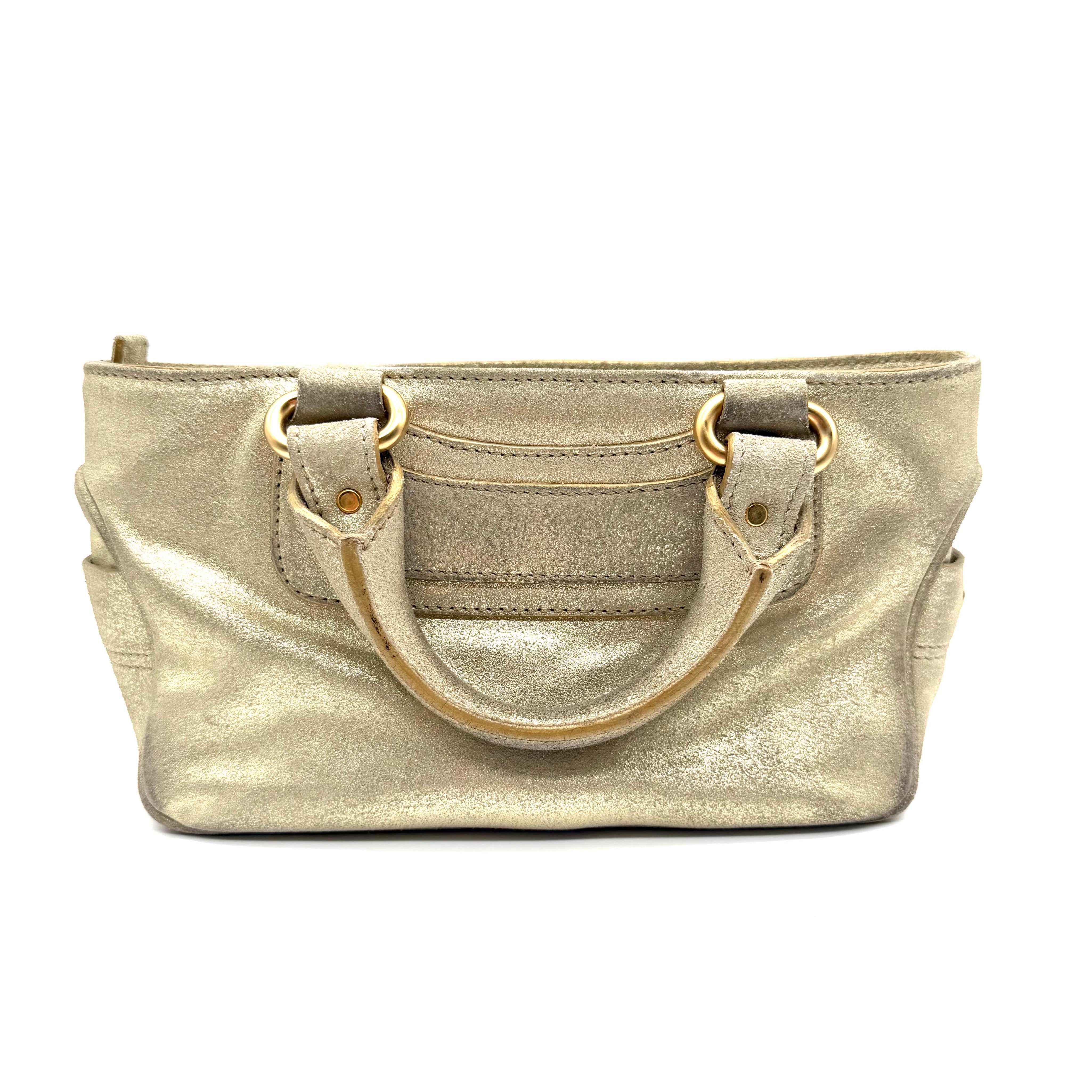 Céline Boogie Handbag | Metallic Gold Suede | Gold-Tone Hardware