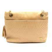 Bally Quilted Leather Shoulder Bag | Beige | Gold-Tone Hardware (28cm)