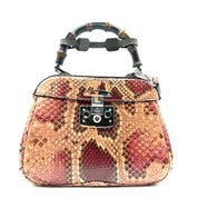 Gucci Lady Lock Bamboo Top Handle Bag | Multicolour Python | Silver-Tone Hardware