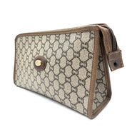 Gucci Vintage GG Plus Monogram Clutch | Beige & Brown | Gold-Tone Hardware (27cm)