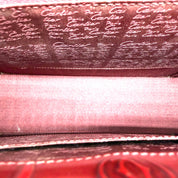 Cartier Top Handle Bag | Red Patent Leather | Tonal Double-C Monogram