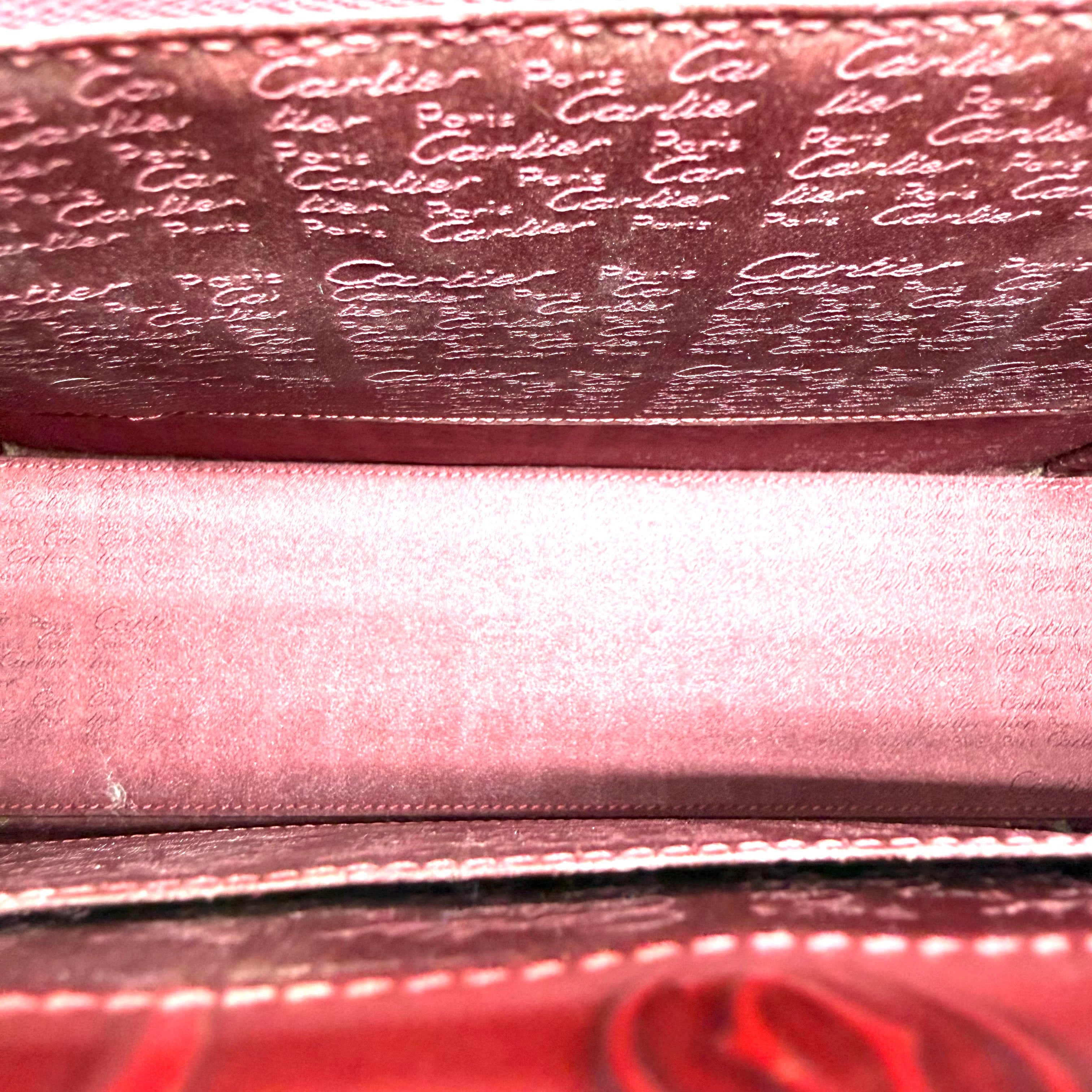Cartier Top Handle Bag | Red Patent Leather | Tonal Double-C Monogram