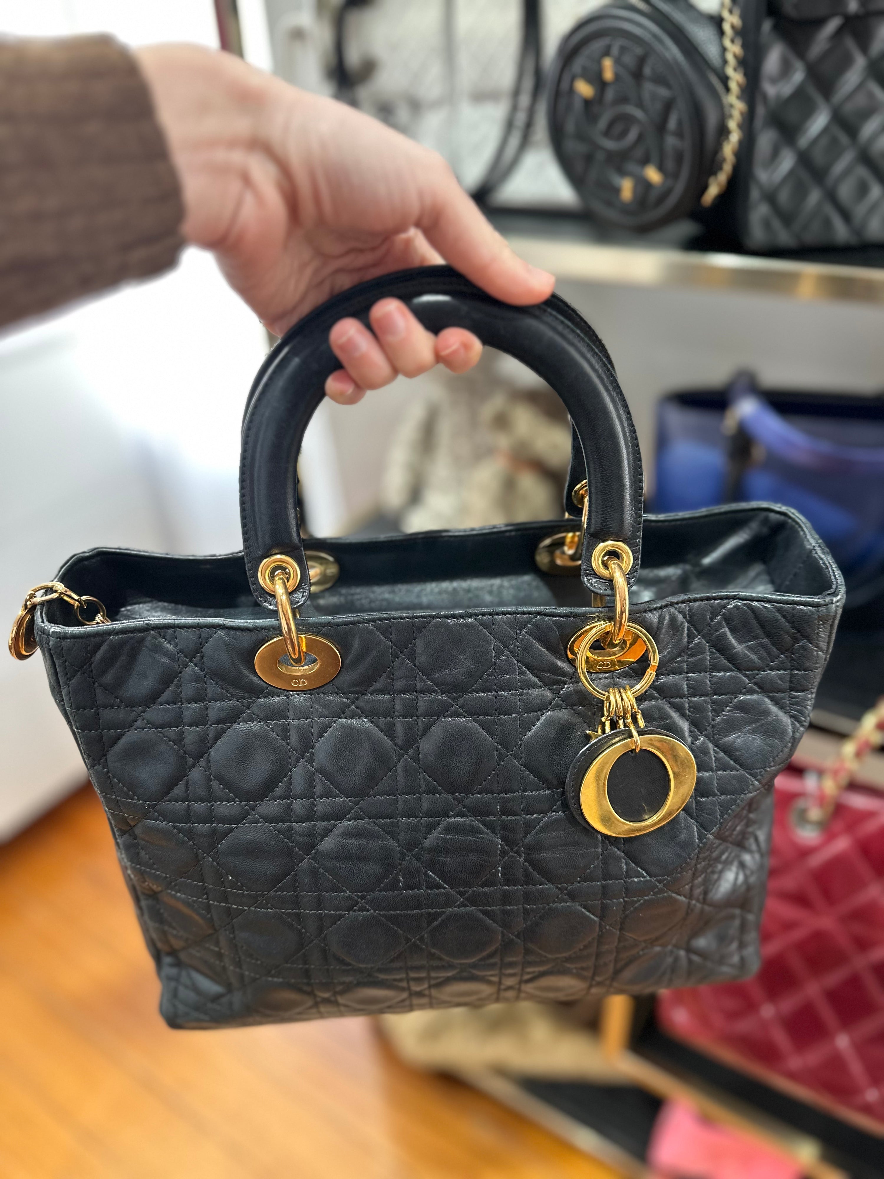 BLACK LADY DIOR BAG