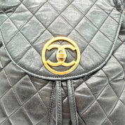 Chanel Quilted Backpack | Black Leather | Gold-Tone Hardware
