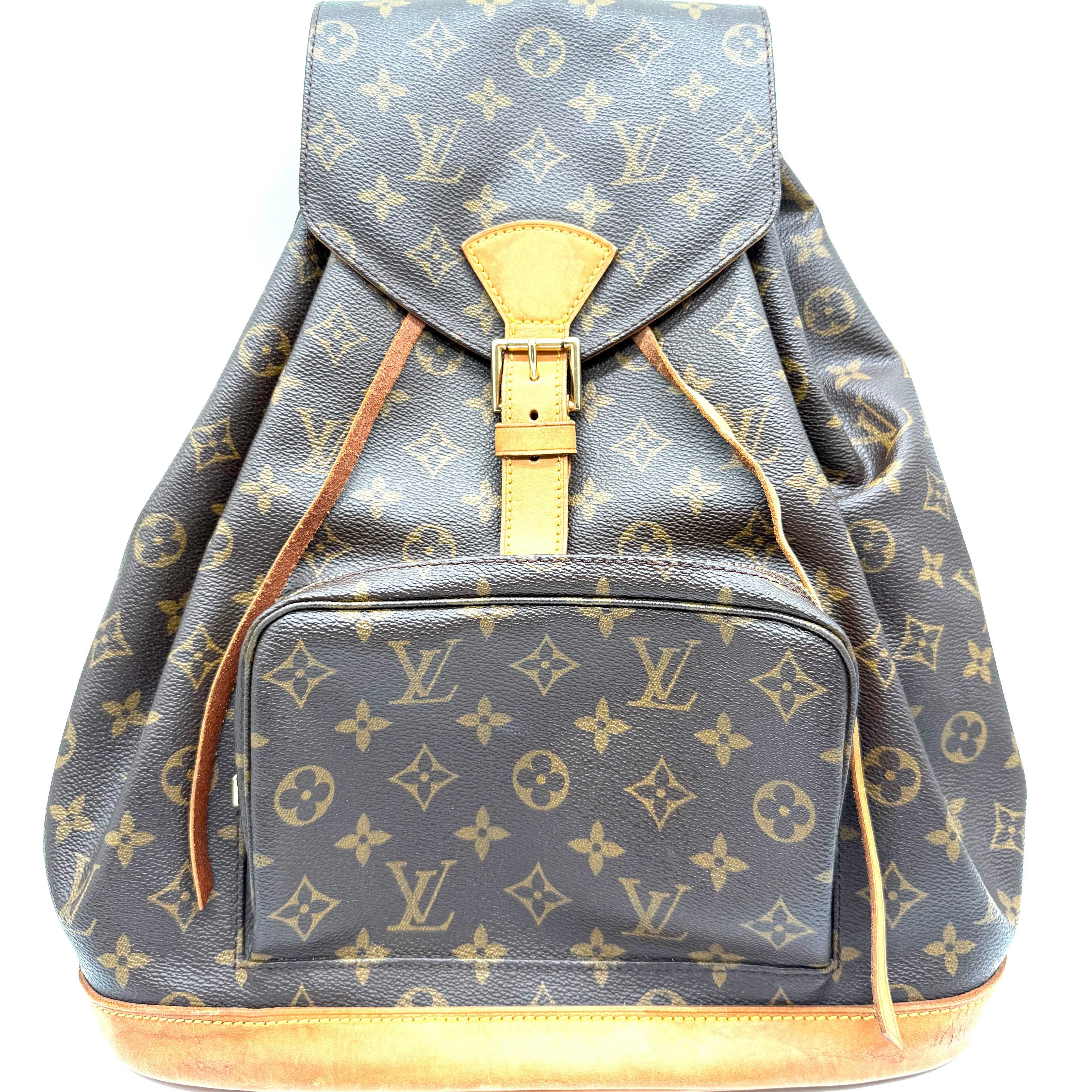 Louis Vuitton Montsouris GM Backpack | Monogram Canvas & Vachetta Leather | Gold-Tone Hardware