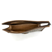 Gucci Vintage GG Plus Monogram Clutch | Beige & Brown | Gold-Tone Hardware (27cm)