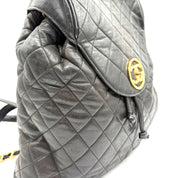 Chanel Quilted Backpack | Black Leather | Gold-Tone Hardware