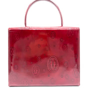 Cartier Top Handle Bag | Red Patent Leather | Tonal Double-C Monogram