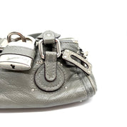 Chloé Paddington Handbag | Metallic Grey Leather | Silver-Tone Hardware (29cm)