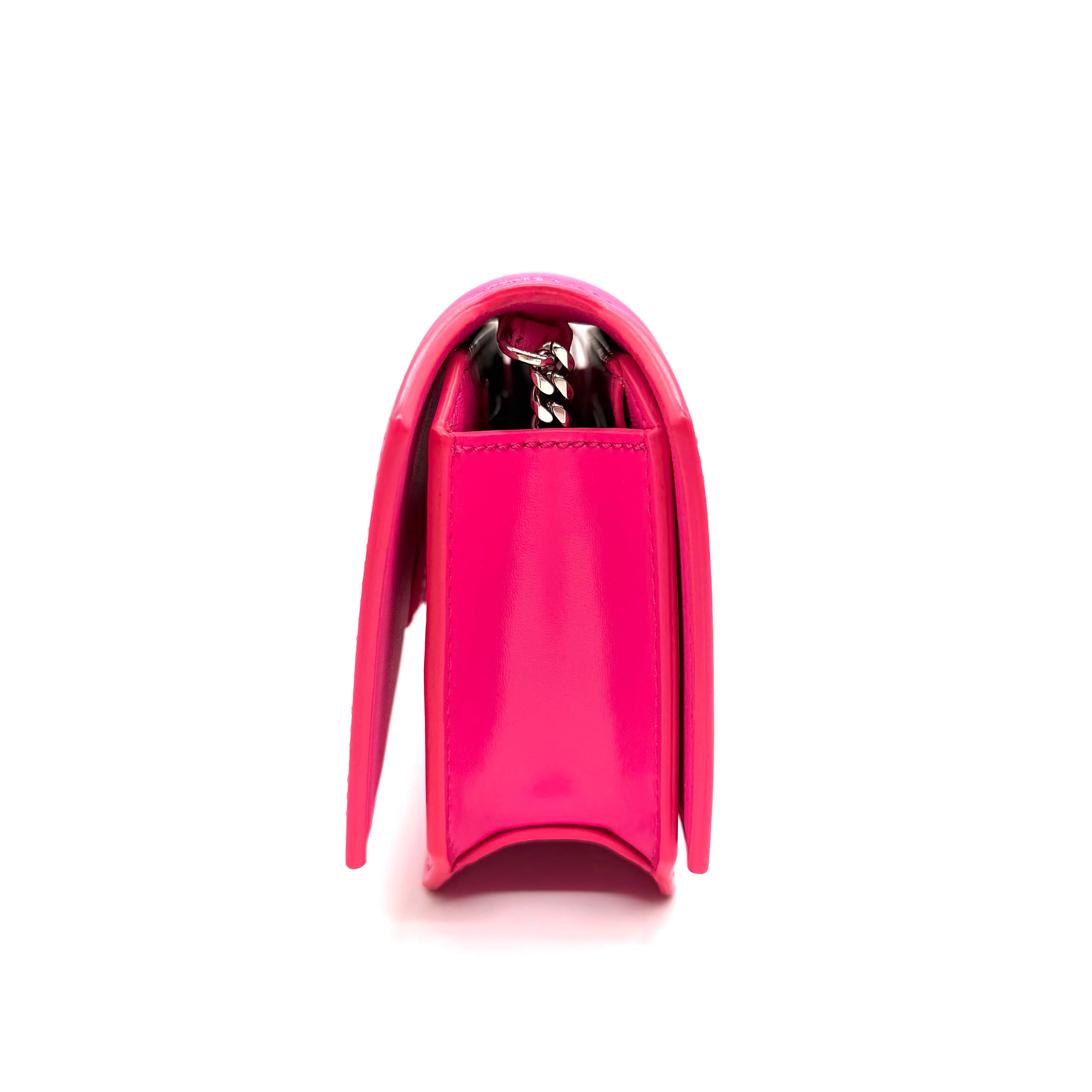 Givenchy Bow Cut Chain Shoulder Bag | Fuchsia Pink Leather | Silver-Tone Hardware