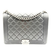 Chanel Boy Flap Shoulder Bag | Black Quilted Leather | Silver-Tone Hardware
