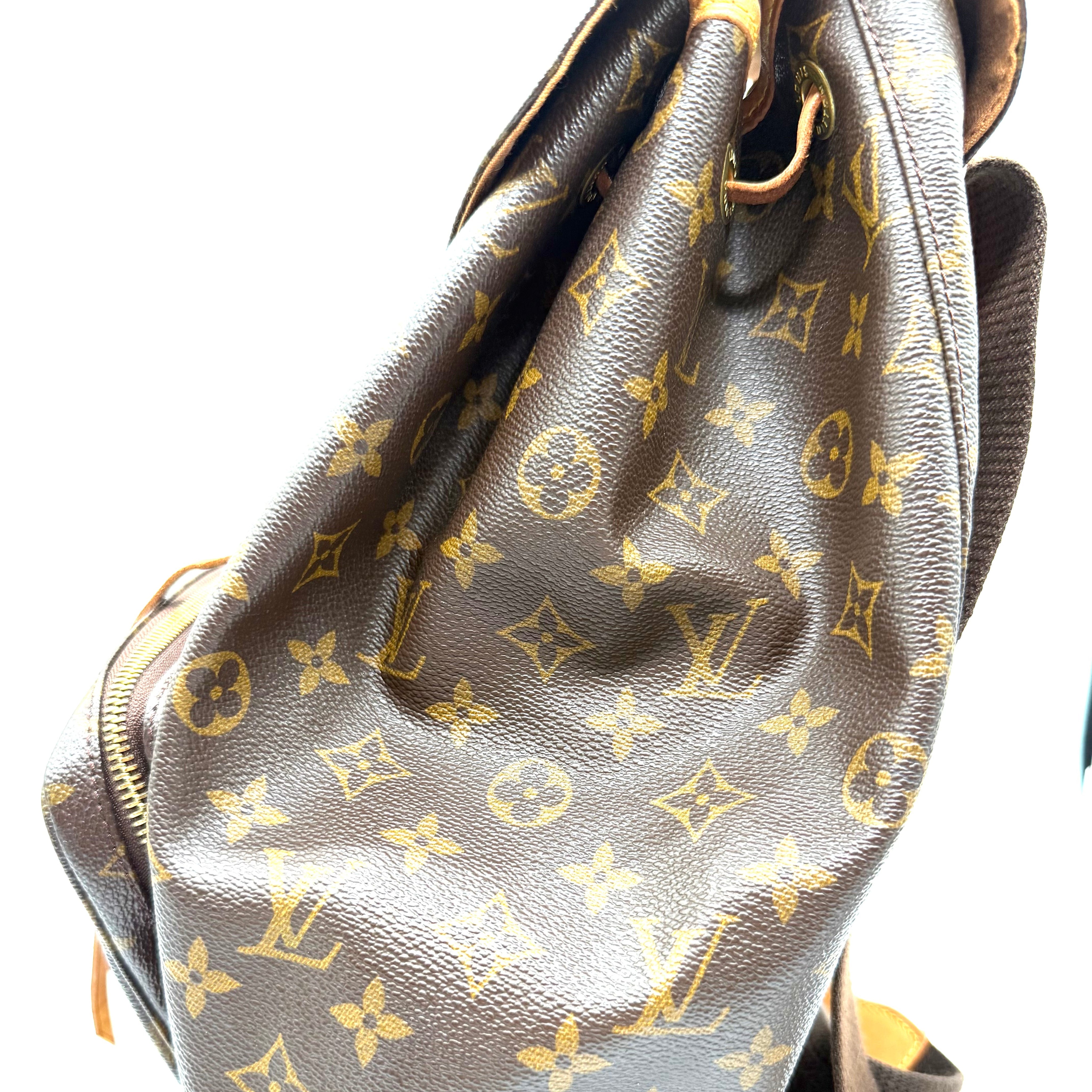 Louis Vuitton Montsouris GM Backpack | Monogram Canvas & Vachetta Leather | Gold-Tone Hardware