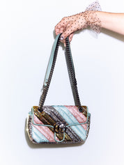 Gucci GG Marmont Small Sequin Shoulder Bag | Multicolour Sequin | Silver Hardware