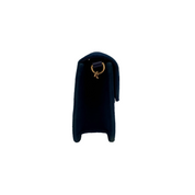 Gucci Broadway Crystal G Clutch | Midnight Blue Velvet | Silver & Gold Hardware
