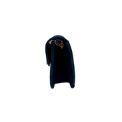 Gucci Broadway Crystal G Clutch | Midnight Blue Velvet | Silver & Gold Hardware