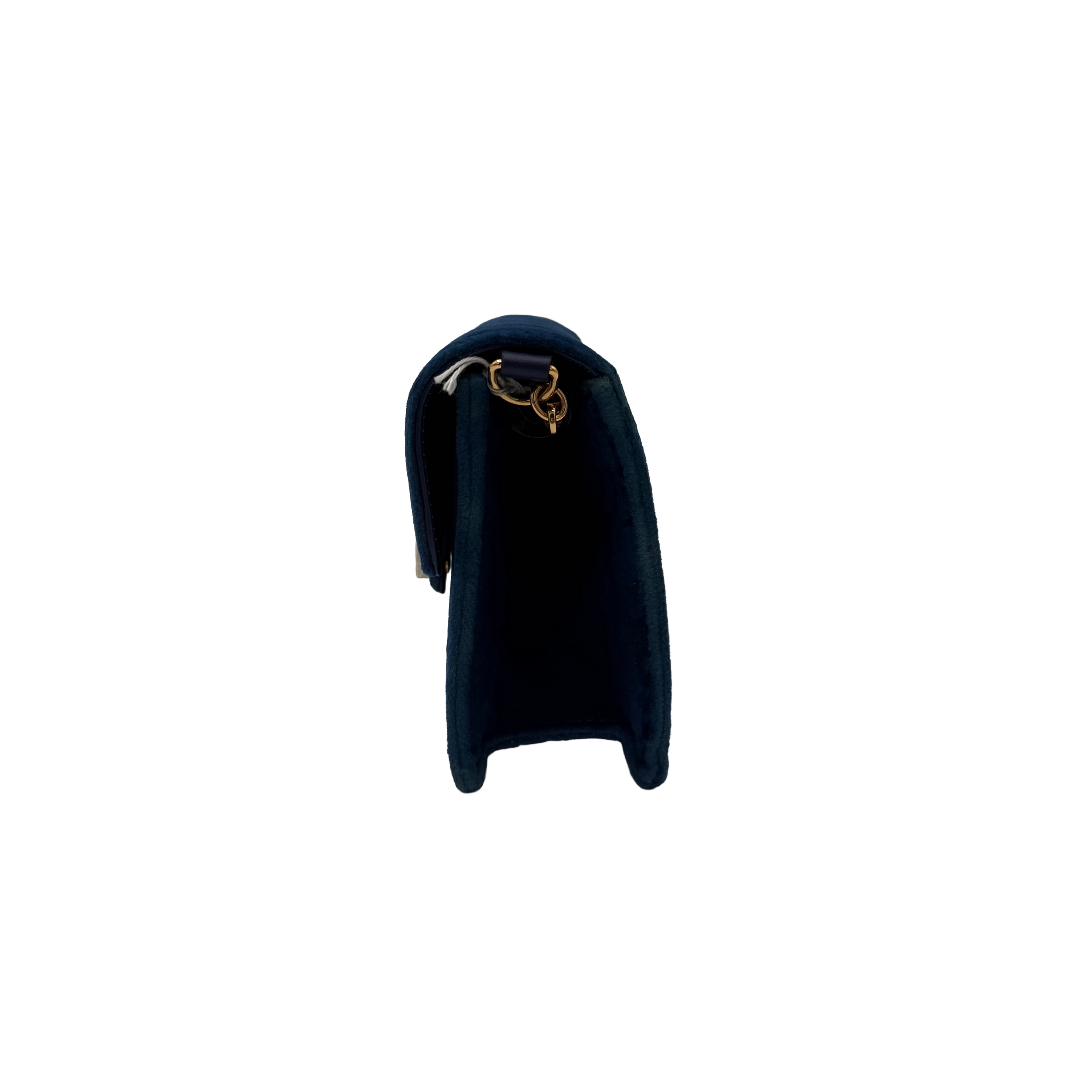 Gucci Broadway Crystal G Clutch | Midnight Blue Velvet | Silver & Gold Hardware